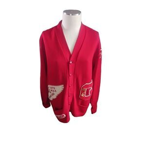 Authentic vintage wool letterman sweater cardigan